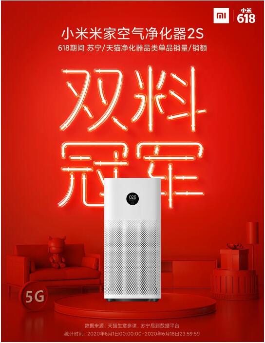 大满贯！米家空气净化器618成绩单新鲜出炉